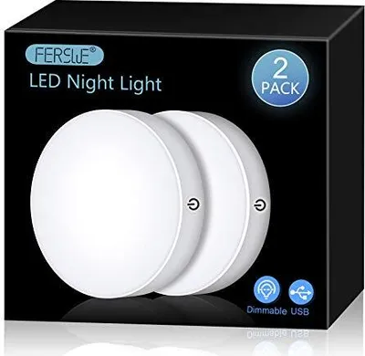Produktbild von Ferswe dimmbare LED -Nachtlicht, USB wiederaufladbares Licht 1000 mAh Große Batterie, Schrankschlafzimmer, Badezimmer, Küche, Wohnzimmer