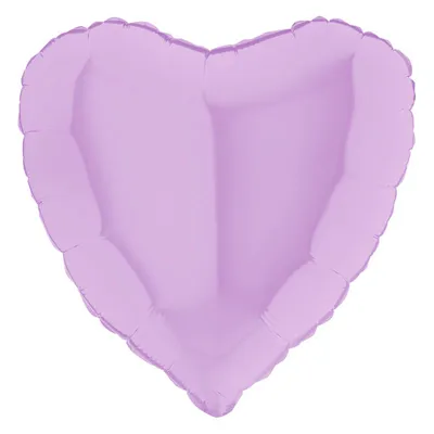 Produktbild von 18"/Ø46cm Herz Folienballon Uni | Lavendel Matte Satin