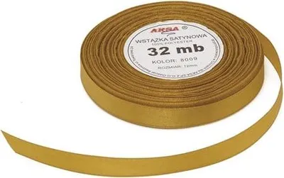 Image de Ruban satiné pour emballer des cadeaux, décoratif, 25 mm, 32 m, couleur or