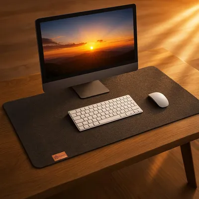 Produktbild von BigDean Schreibtischunterlage Filz XXL 90x40 cm – Premium Filz-Mauspad & Tischschutz, Rutschfest, Geräuschdämpfend Edle Filzunterlage für Homeoffice