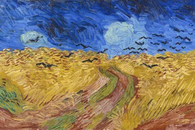 Obrázek produktu pro Plakát 91,5 x 61 cm Pšeničné pole s havrany, Van Gogh Vintage
