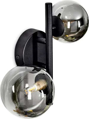 Produktbild von Isorella »Isorella« moderne Wandlampe aus Metall/Glas in Schwarz/Rauchfarben