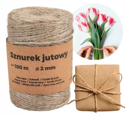 Image de De haute qualité - riche en éléments nutritifs - Pour le jardin et le balcon - Fil de jute - Fil de jute 2 mm - 100 m de fil de jute - biodégradable