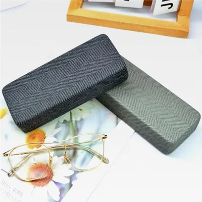 Produktbild von Brillenetui, 2 Stück Hartschalenetui mit grauer Kunstlederabdeckung, Brillenhülle für Herren und Damen, Etui für Sonnenbrillen