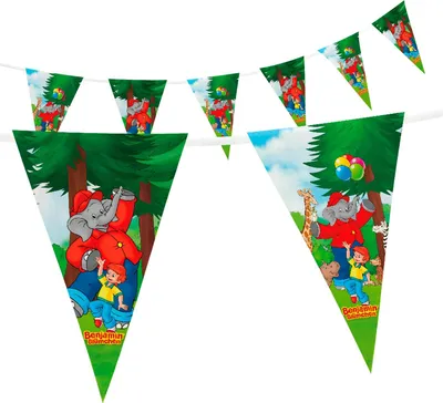 Produktbild von Wimpelkette Benjamin Blümchen 5 m Fahnenkette Dekokette mit Band Motto-Party