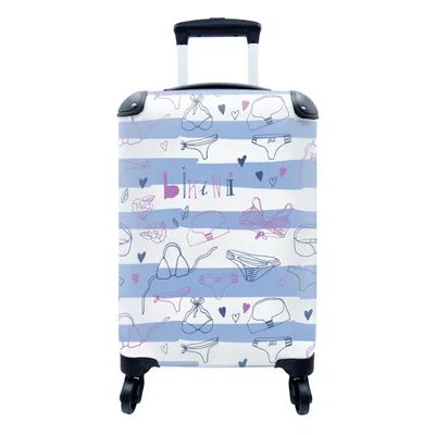 Produktbild von MuchoWow® Koffer Handgepäck Trolley Rollkoffer Kleine Reisekoffer mit 4 Rollen - Bikini - Sommer - Schnittmuster - Cabin Size < 55x40x23 cm & 55x40x20 cm - Fotokoffer - Kabinenkoffer - Boardgepäck - Reise-Box - Reisekoffer - Reisegepäck - Koffer mit Bild - Trolley für Kinder