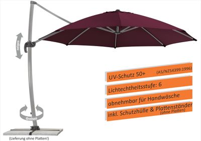 Schneider Sonnenschirm RHODOS rondo 350/8 bordeaux 792-08