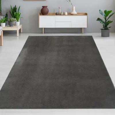 Obrázek produktu pro Moderní koberec antracitový sametově měkký se snadnou údržbou pro elegantní bydlení Velikost - 200 x 280 cm