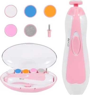 Produktbild von Elektrischer Nagelschneider für Babys, geräuscharm, sicherer Nagelschneider für Neugeborene mit leichtem und austauschbarem, 6 Schleifköpfen, handliche Pflegebürste und Trimmung für Baby, Kleinkinder,