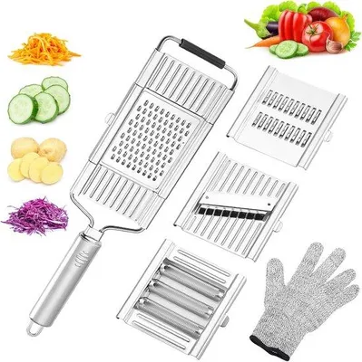 Obrázek produktu pro Kráječ zeleniny 4 v 1 s struhadlem, nerezová ocel, kuchyňský kráječ