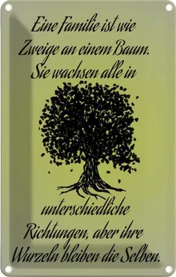 Produktbild von vianmo Blechschild 18x12 cm Familie ist wie Zweige an Baum Freunde