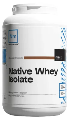 Obrázok produktu pre Srvátkový proteín v prášku – Nutrimuscle – Izolát srvátkového proteínu s nízkym obsahom laktózy (1,5 kg) – Príchuť: jahoda