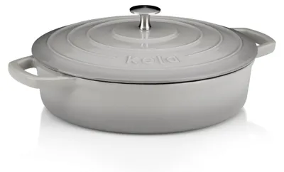 Gusseisen-Braadpan mit Deckel, 3,2 L, Ø 28 cm, grau, rund