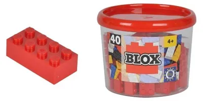 Produktbild von Simba Blox, 40 gelbe Bausteine für Kinder ab 3 Jahren, 8er Steine, in Dose, hohe Qualität, vollkompatibel mit vielen anderen Herstellern