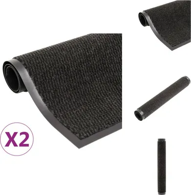 Obrázok produktu pre vidaXL Rohože na zachytávanie nečistôt 2 ks. Obdĺžnikové tuftované 80x120cm čierne - rohožky