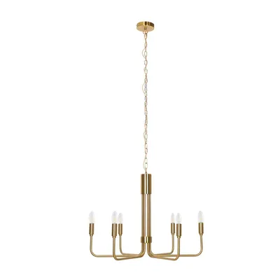 Produktbild von Lindby Kronleuchter Elanova, messing, 6-flg., Ø 70 cm, E14