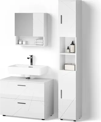 Immagine prodotto di Set mobili bagno Livinity Ronco Bianco lucido 3 pezzi, Model 52705