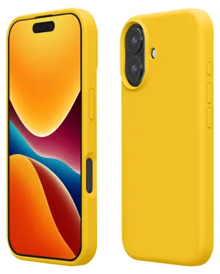 Produktbild von kwmobile Handyhülle für iPhone 16 Plus Hülle, für iPhone 16 Plus Case - Hülle Silikon - kabelloses Laden - Strahlend Gelb