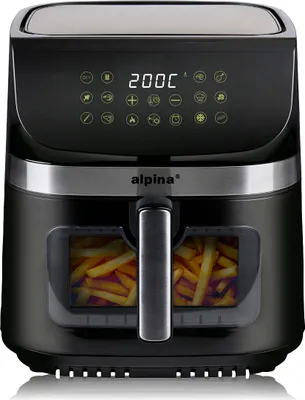Produktbild von alpina Airfryer XXL - Heißluftfritteuse 9L - Air Fryer ab 6 Personen - Heißluftofen mit digitalem Touchscreen - einstellbare Temperatur 60 bis 200 Grad - 8 Garprogramme