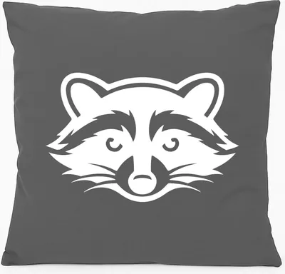 Produktbild von Huuraa Kissen Waschbär Silhouette 40x40cm mit Füllung Steel Grey Baumwolle Dekokissen Geschenkidee