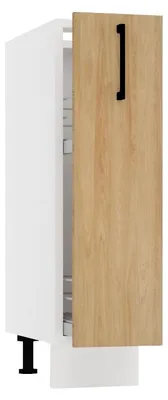 Produktbild von Küchenunterschrank Hicora-Eiche - 20 cm - mit Schublade und Korb mit 2 Einlegeböden - ohne Arbeitsplatte - Modulküche