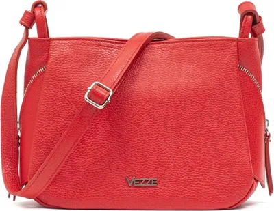 Produktbild von Intima italienische Ledertasche - Hochwertige Schultertasche mit mehreren Fächern, verstellbarem Riemen und robustem Design - Rot