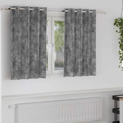 Produktbild von "2026 Aktion"Samtvorhänge mit Vorhängen 2er set - Wohnzimmer - Schlichtes & einfarbiges Desgin - Grau 140 x 140 cm Samt GermanyMöbel 13397 - Gardinen & Vorhänge