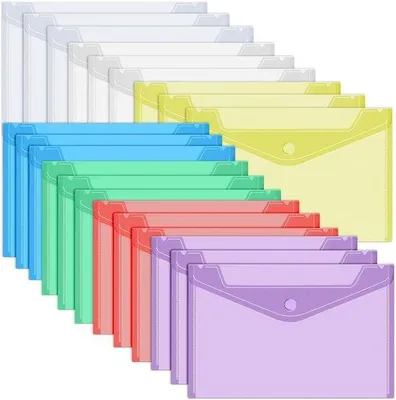 Immagine prodotto di Raccoglitore in PVC formato A5, trasparente, 7 colori, per fogli e documenti