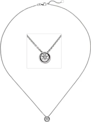 Produktbild von JOBO Colllier Kette mit Anhänger 585 Gold Weißgold 1 Diamant Brillant 0,5 ct. 45 cm