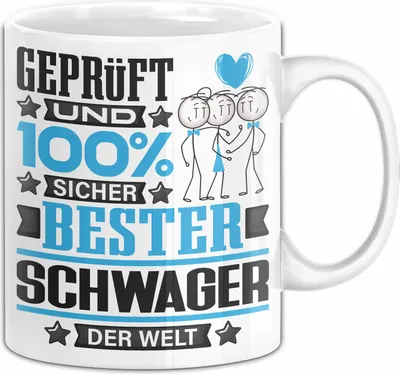 Produktbild von Schwager Geschenk Lustiger Spruch für Schwager Geschenkidee Bester Schwager Der Welt (Weiß)