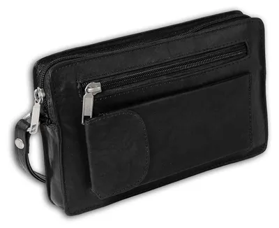 Produktbild von DrachenLeder Herren Handgelenktasche Leder schwarz 20x4x12 OTJ502S