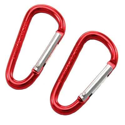 Produktbild von 10 Alu- Karabinerhaken 80 x 8mm Rot Schlüsselanhänger Karabiner