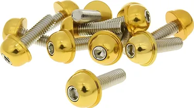 Image de Jeu de vis 12 pièces capuchon alu or - M6x20