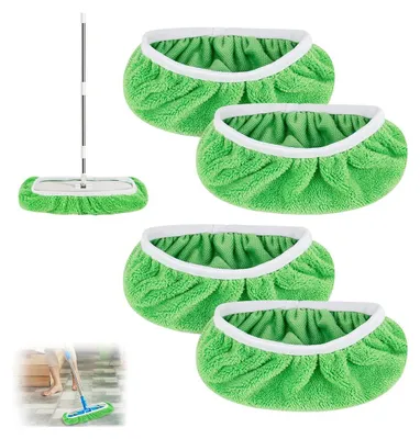Produktbild von 4er Set Universelle Mikrofaser-Wischpads für Swiffer Mop, trockene & feuchte Reinigung, langlebig, wiederverwendbar