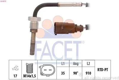 Produktbild von FACET 22.0272 Abgastemperatursensor für AUDI A6 Avant (4F5, C6) M14x1,5