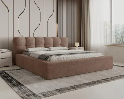 Produktbild von Chilly Möbel Design Bett Milan - Komfort Polsterbett mit Bettkasten, Metallrahmen, Stauraum und gepolstertem Kopfteil 200x200 cm / Monte / Braun
