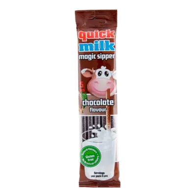 Produktbild von QUICK MILK - Chocolate - Trinkhalme mit Schokoladengeschmack - 30 g