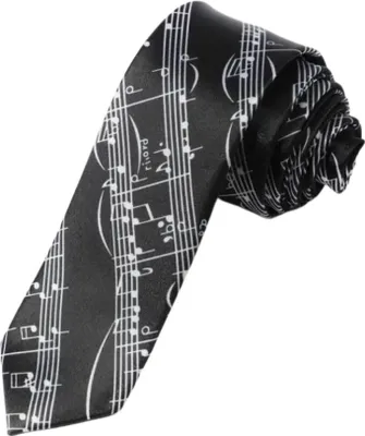 Produktbild von Krawatte Notenzeilen schwarz Geschenk Musiker