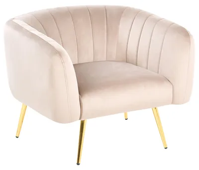 Obrázek produktu pro BELIANI Křeslo taupe samet zlatý kovový rám s kulatou opěrkou glamour styl obývací pokoj