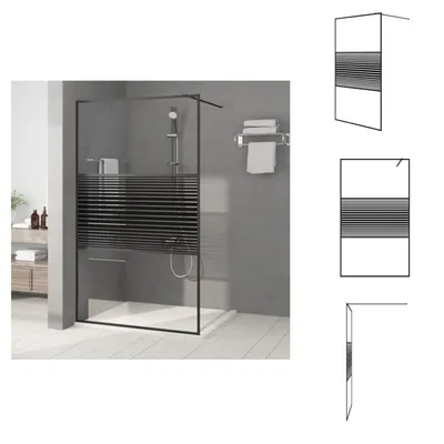 Produktbild von vidaXL Duschwand für Begehbare Dusche Schwarz 115x195 cm ESG-Glas Klar -  Duschwände