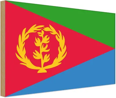 Produktbild von vianmo Holzschild 30x40 cm Eritreas Eritrea Flagge Fahne Wappen