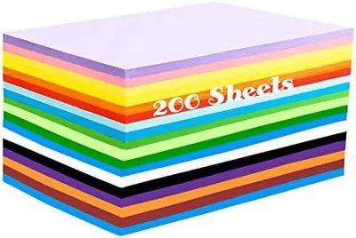 Produktbild von 200 Blatt Buntes Papier A4, Farbiges Faltpapier in 20 Farben (70 g/m?), Tonpapier Bunt/Bastelpapier Zweiseitig für DIY Origami und Bastelprojekte