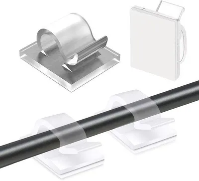 Produktbild von Famanu Kabelclips Set 50 Stück – Transparent, selbstklebend