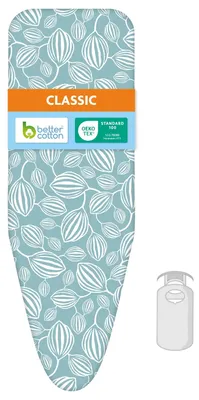 Immagine prodotto di Copertura classica per asse da stiro, a doppio strato con imbottitura in schiuma, adatta per assi fino a 42 x 124 cm