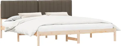 Zdjęcie produktu dla Ramka łóżka z tapicerowanym wezgłowiem Ciemnoszary 200 x 200 cm