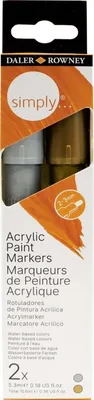 Obrázek produktu pro Daler Rowney Simply Acrylic Marker Sada akrylových fixů 2 - 3 mm Gold and Silver 2 x 5,3 ml