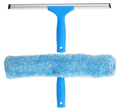 Produktbild von MR.SIGA Fensterwischer und Fensterabzieher als Kombi-Set, 2 in 1 professionelles Fensterreinigungsset, Glaswischer für dusche und Glas