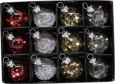 Produktbild von Weihnachtskugeln Glas 12er-Set Ø 3cm in Box, Sortiment A