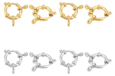 Produktbild von Federring-Verschlüsse - 8 Stück aus 304 Edelstahl mit Biegeringen - Zur Schmuckherstellung für Armbänder und Halsketten - Golden