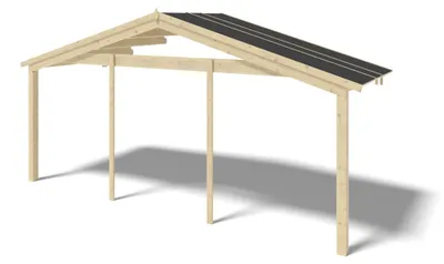 Produktbild von Überdachung für Veranden, Terrassen und Gartenhäuschen - 6x2m
